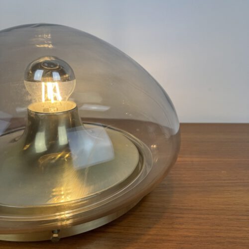Vintage Doria Leuchten Smoked Glass Ceiling Light