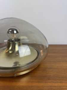 Vintage Doria Leuchten Smoked Glass Ceiling Light