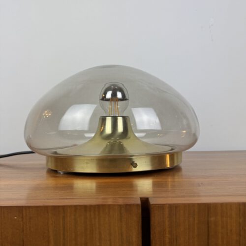 Vintage Doria Leuchten Smoked Glass Ceiling Light