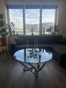 Space Age Coffee Table, Knut Hesterberg, Chrome, Glass