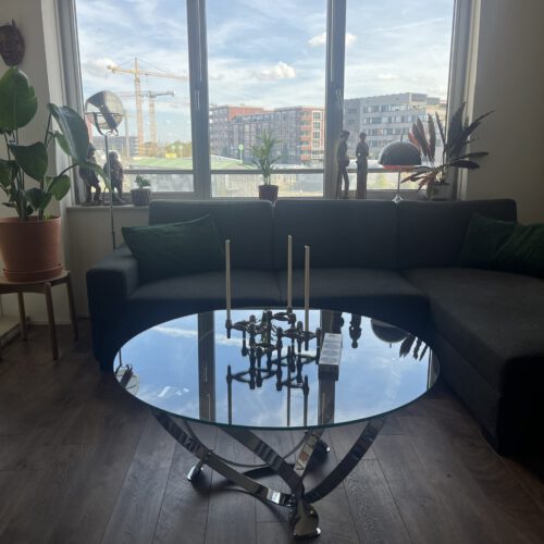 Space Age Coffee Table, Knut Hesterberg, Chrome, Glass
