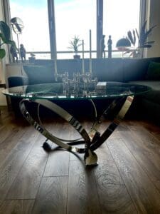 Space Age Coffee Table, Knut Hesterberg, Chrome, Glass