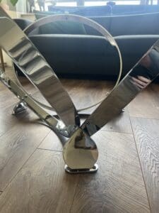 Space Age Coffee Table, Knut Hesterberg, Chrome, Glass