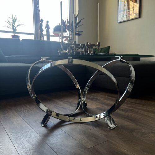 Space Age Coffee Table, Knut Hesterberg, Chrome, Glass