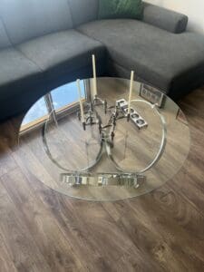 Space Age Coffee Table, Knut Hesterberg, Chrome, Glass