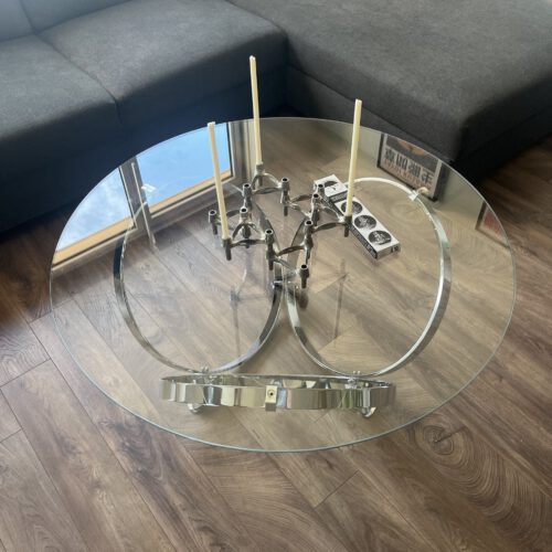 Space Age Coffee Table, Knut Hesterberg, Chrome, Glass