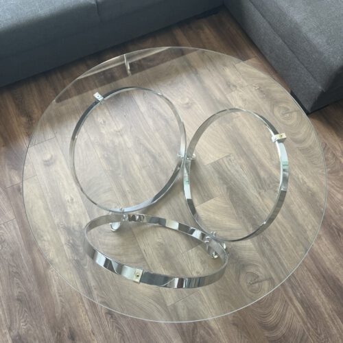 Space Age Coffee Table, Knut Hesterberg, Chrome, Glass