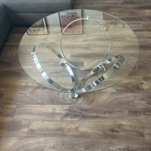 Space Age Coffee Table, Knut Hesterberg, Chrome, Glass