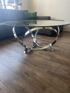 Space Age Coffee Table, Knut Hesterberg, Chrome, Glass