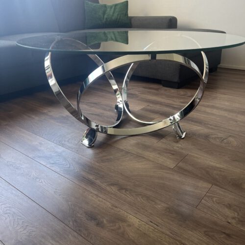 Space Age Coffee Table, Knut Hesterberg, Chrome, Glass