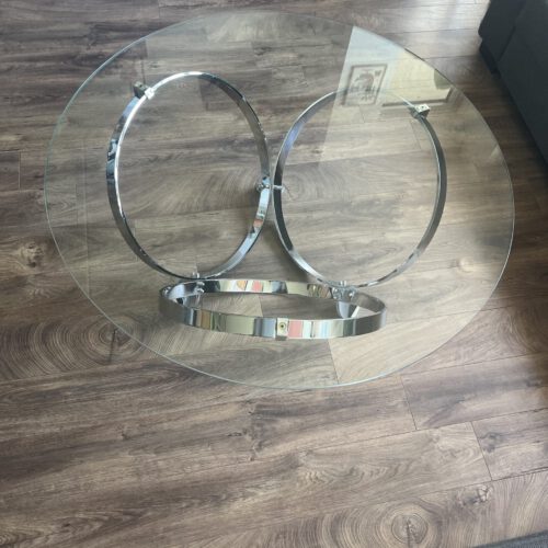 Space Age Coffee Table, Knut Hesterberg, Chrome, Glass
