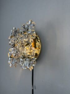 Wall Lamp with Five Glass Flowers, Solken Leuchten, Germany, 1970s
