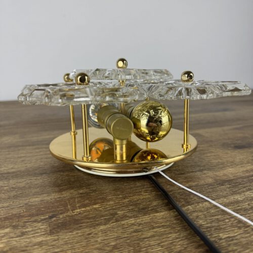 Wall Lamp with Five Glass Flowers, Solken Leuchten, Germany, 1970s