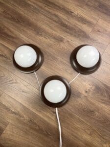 Set of 3 Mushroom Wall / Ceiling Lamps, Europe, 1980s