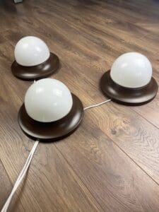 Set of 3 Mushroom Wall / Ceiling Lamps, Europe, 1980s