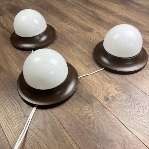 Set of 3 Mushroom Wall / Ceiling Lamps, Europe, 1980s