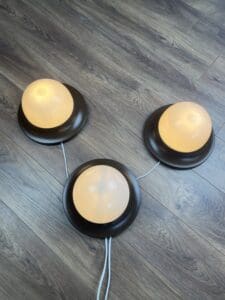 Set of 3 Mushroom Wall / Ceiling Lamps, Europe, 1980s