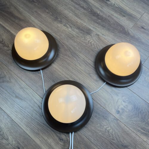 Set of 3 Mushroom Wall / Ceiling Lamps, Europe, 1980s