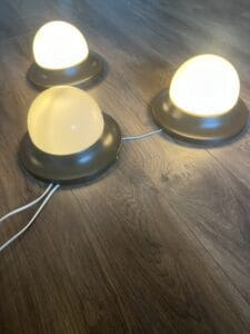 Set of 3 Mushroom Wall / Ceiling Lamps, Europe, 1980s