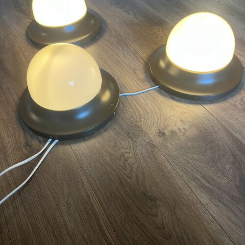 Set of 3 Mushroom Wall / Ceiling Lamps, Europe, 1980s