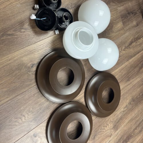 Set of 3 Mushroom Wall / Ceiling Lamps, Europe, 1980s