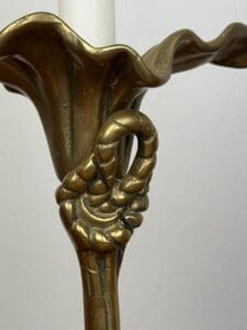 Pair of Brass Candlesticks, Italy, 1970s
