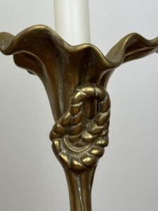 Pair of Brass Candlesticks, Italy, 1970s