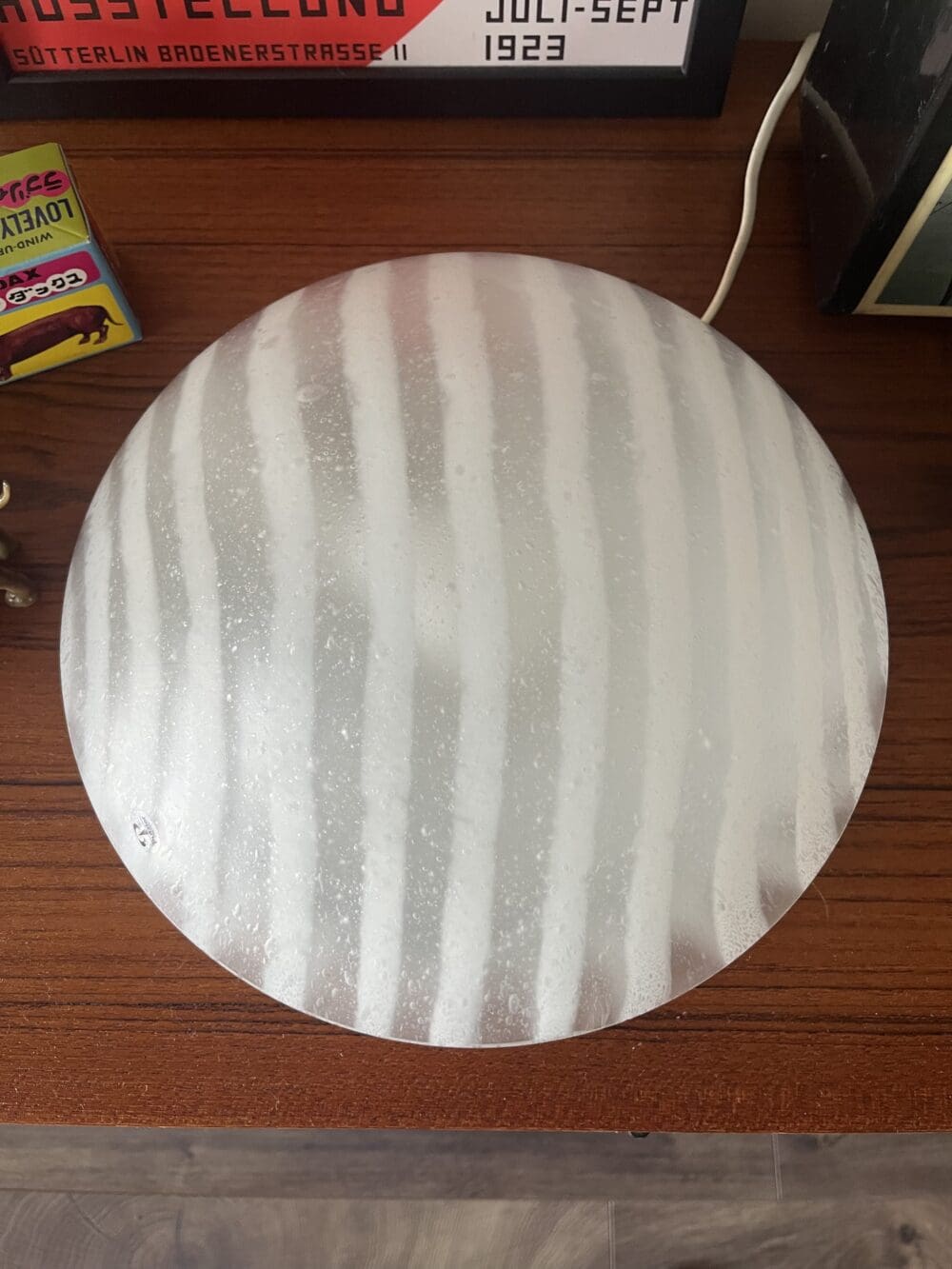 Vintage Peill und Putzler "Zebra" Striped Lamp Model 71227