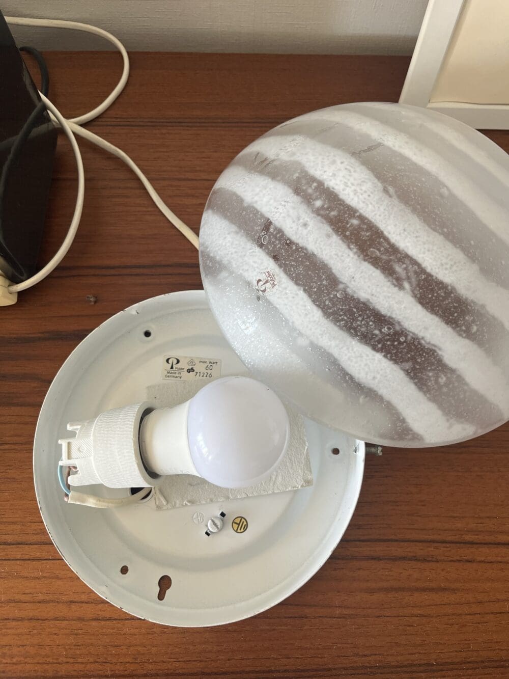 Vintage Peill und Putzler "Zebra" Striped Lamp Model 71226