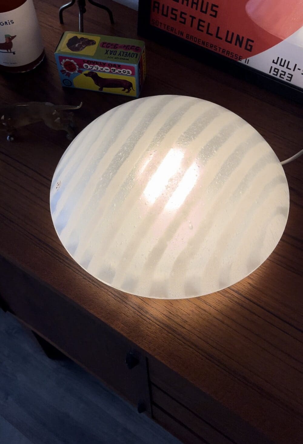 Vintage Peill und Putzler "Zebra" Striped Lamp Model 71227