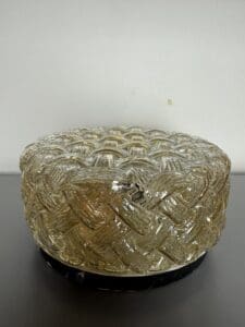 Round Glass Ceiling / Wall Light, Europe, 1970s