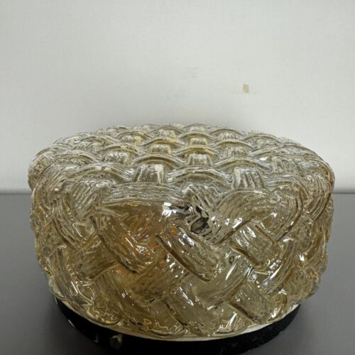 Round Glass Ceiling / Wall Light, Europe, 1970s