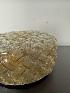 Round Glass Ceiling / Wall Light, Europe, 1970s