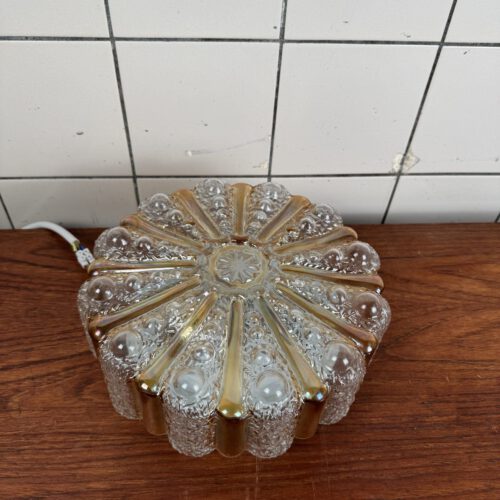 Vintage Textured Glass Ceiling Lamp, Europe, 1970s