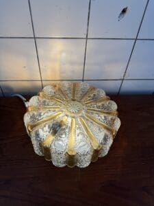 Vintage Textured Glass Ceiling Lamp, Europe, 1970s