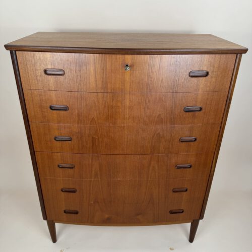 Danish Teak Bow-Front Chest of Drawers