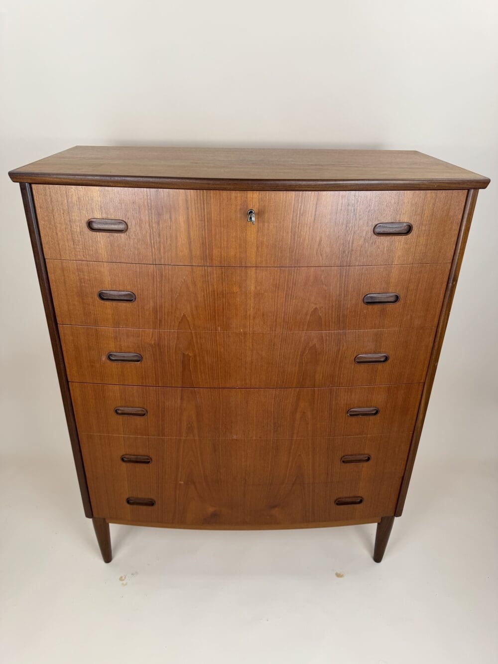 Danish Teak Bow-Front Chest of Drawers