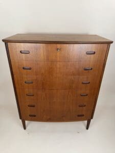 Danish Teak Bow-Front Chest of Drawers