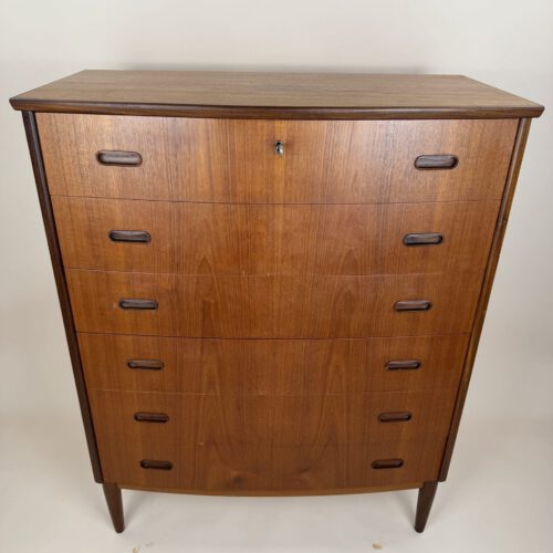 Danish Teak Bow-Front Chest of Drawers