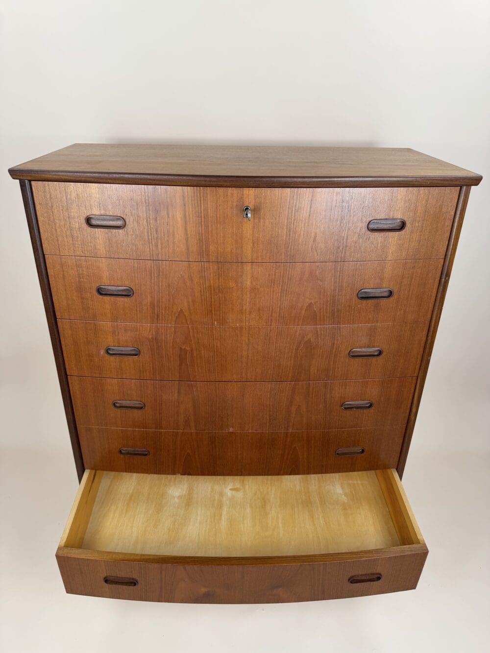Danish Teak Bow-Front Chest of Drawers
