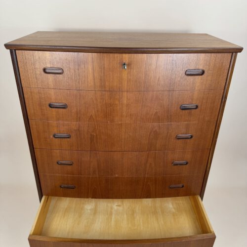 Danish Teak Bow-Front Chest of Drawers
