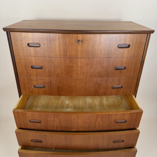 Danish Teak Bow-Front Chest of Drawers