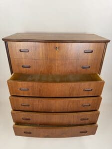 Danish Teak Bow-Front Chest of Drawers