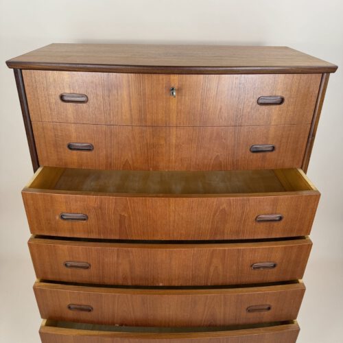 Danish Teak Bow-Front Chest of Drawers