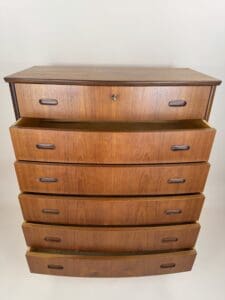 Danish Teak Bow-Front Chest of Drawers