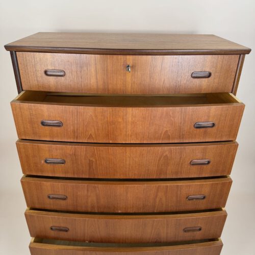 Danish Teak Bow-Front Chest of Drawers