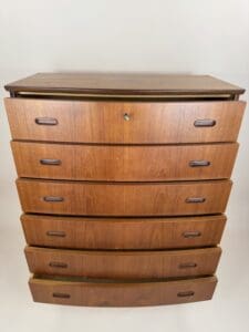 Danish Teak Bow-Front Chest of Drawers