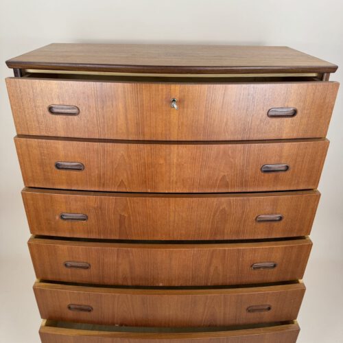 Danish Teak Bow-Front Chest of Drawers