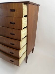 Danish Teak Bow-Front Chest of Drawers