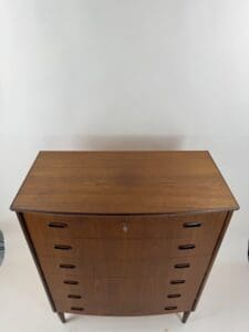 Danish Teak Bow-Front Chest of Drawers